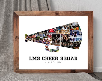 Cheerleader Photo Collage Senior Night Gift Editable Canva Template Player Gifts Digital Download Coach Gifts
