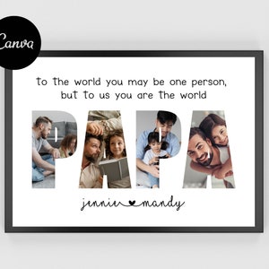 Papa Photo Frame, PaPa Photo Collage, Dad Photo Print, Special Gift For Dad, Papa Present, Birthday Present for Daddy, Gift for Papa