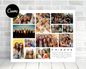 Freundschafts-Fotorahmen, Freundschafts-Prints, Freundschafts-Fotocollage, Canva-Vorlage, Foto der besten Freundin, BFF-Prints, Geschenke für sie, Geschenke für Freunde