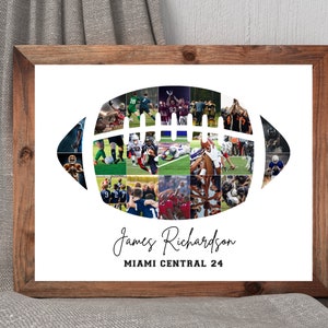 Collage di foto di calcio, regalo per la serata degli anziani, collage di calcio, cornice personalizzata per giocatori, regalo con foto sportiva, regalo per giocatori, regali per lui