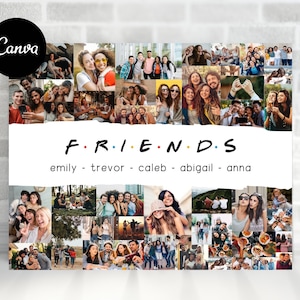 BFF フォトフレーム、友達のプリント、親友の写真コラージュ、Canva テンプレート、親友の写真、BFF プリント、彼女へのギフト、彼へのギフト