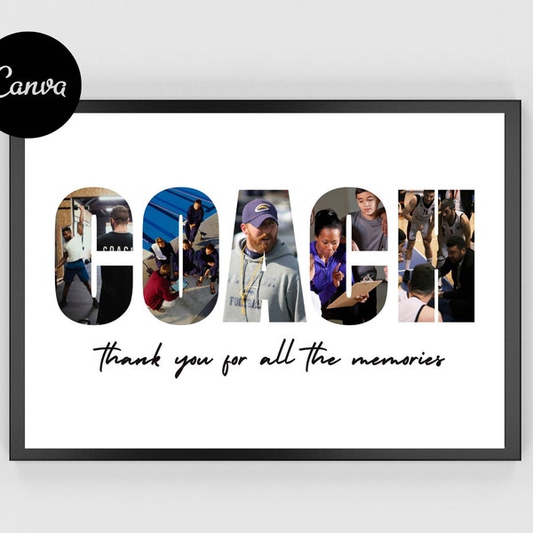 Canva Photo Collage, Coach Photo Collage, Coach Photo Frame, Coach Photo Gift, Personalized Coach Frame, Sport Photo Gift, Gift for Coach