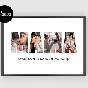 Mama Photo Collage, Mama Photo Frame, Personalized Mama, Mother&#39;s Day Photo Collage, Mom Collage, Best Mom Photo Collage, Mama Photo Prints
