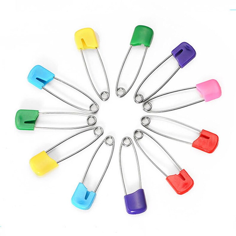 ABS Plastic Large stainless steel Safety pins 40mm sewing accessories tools colorful small bread pin sheets quilt pins 5pcs