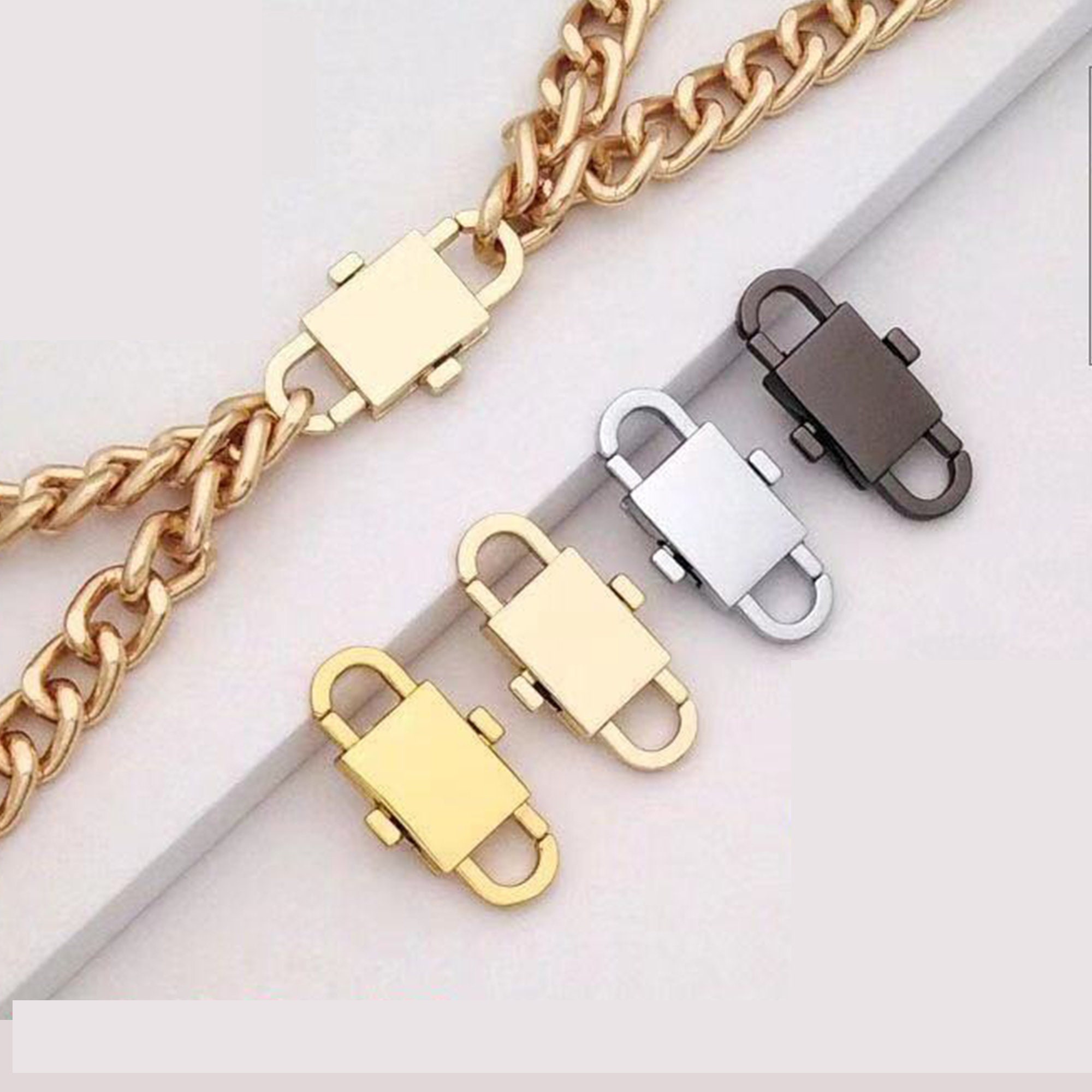 2PCS Adjustable Metal Buckle Clip Handbag Chain Strap Length Etsy