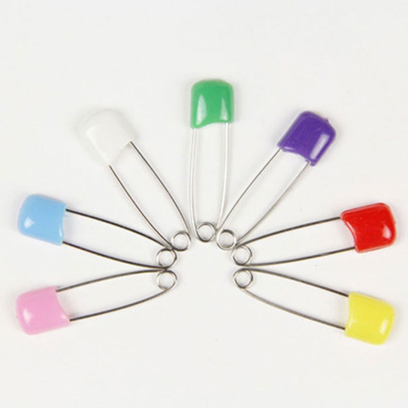 ABS Plastic Large stainless steel Safety pins 40mm sewing accessories tools colorful small bread pin sheets quilt pins 5pcs