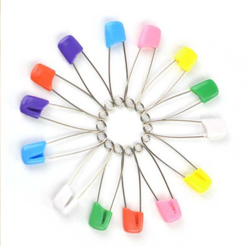 ABS Plastic Large stainless steel Safety pins 40mm sewing accessories tools colorful small bread pin sheets quilt pins 5pcs