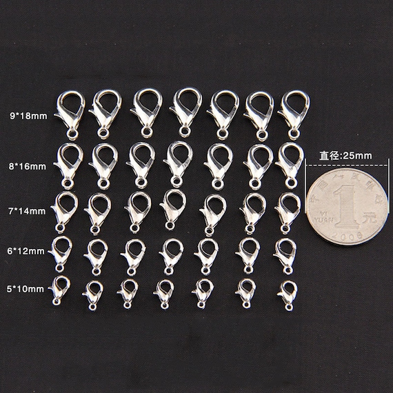Wholesale 100pcs Silver Plated Lobster Clasps Hooks Jewelry Findings 12 x 6mm
