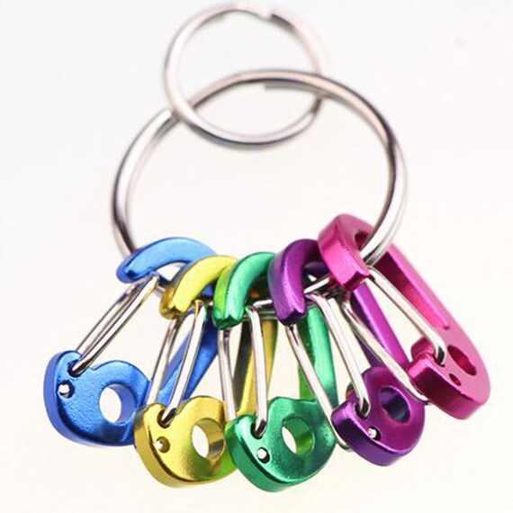 5pcs Aluminum Carabiner D-Ring Key Chain Mini Clip Snap Hook Karabiner Hiking UK