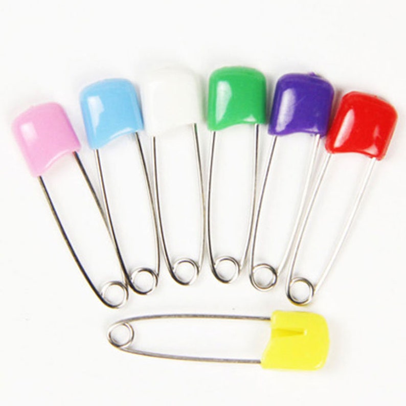 ABS Plastic Large stainless steel Safety pins 40mm sewing accessories tools colorful small bread pin sheets quilt pins 5pcs