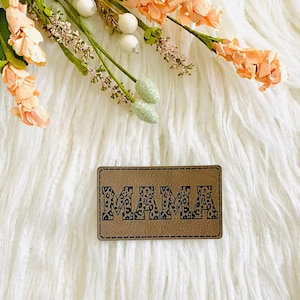 Mama iron on hat patch, custom leather patch, leather patches for hats, mama patch