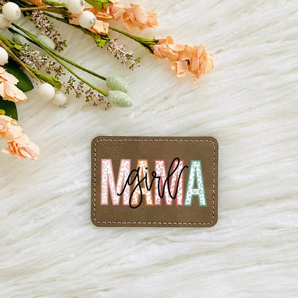mama iron on patch, girl mama hat, faux leather patches, mama hat patch, custom leather patch, iron on hat patch, leather hat patch