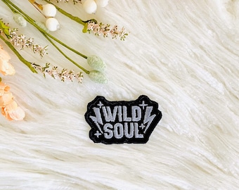wild soul embroidery patch, trucker hat patches, patches for hats, embroidered iron on, iron on for hats