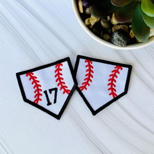 Baseball Homeplate logo, custom baseball number patch, baseball iron on patches baseball patches for trucker hats, DIY patches