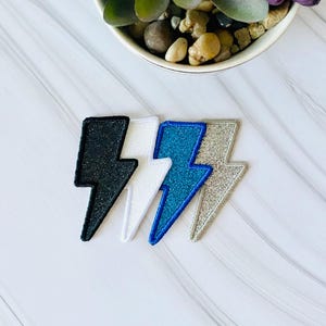 bolt patch, glitter patches for hats, iron on patches small, patches for purse, glitter iron on, lightning embroidery patch, hat accessories