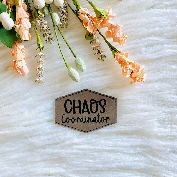 Chaos coordinator leather patch, leather hat patch, leather patches for hats, patches for beanies, hat patches, iron on leather patch