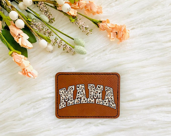 Mama Iron on Patch, Faux Leather Patches, Mama Hat Patch, Hat Patches