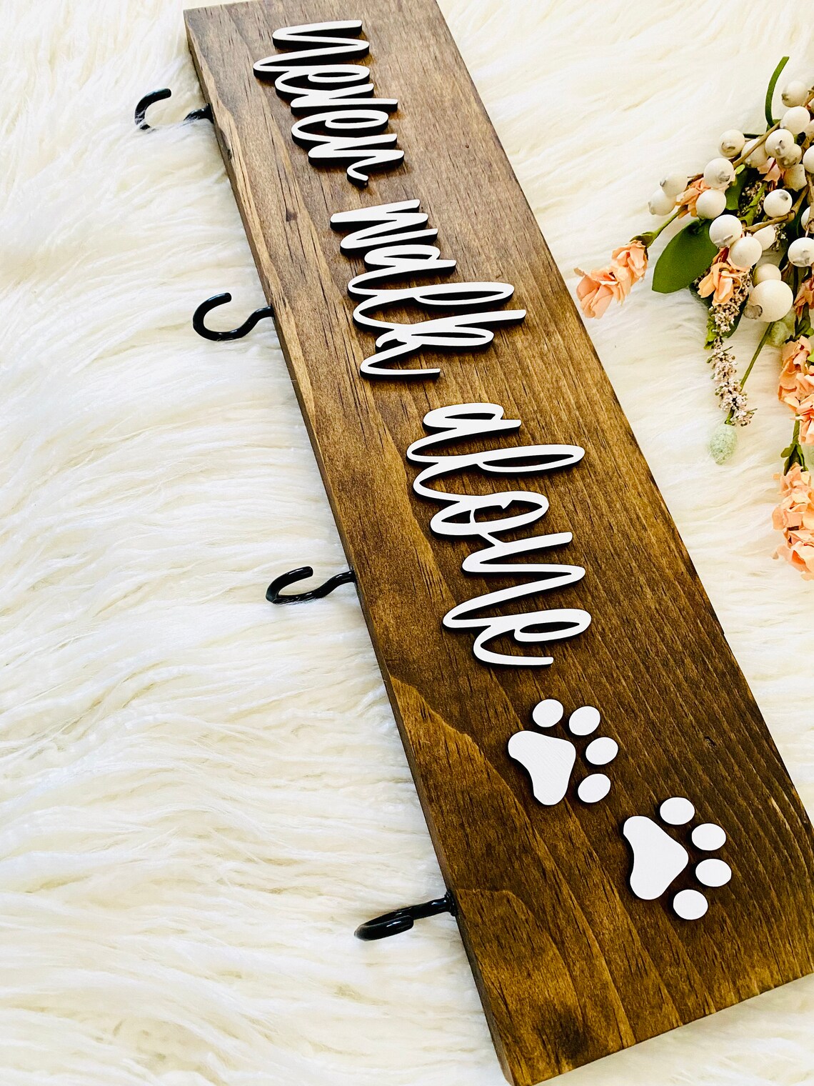 Never Walk Alone Dog Leash Holder Leash Hanger Dog Etsy