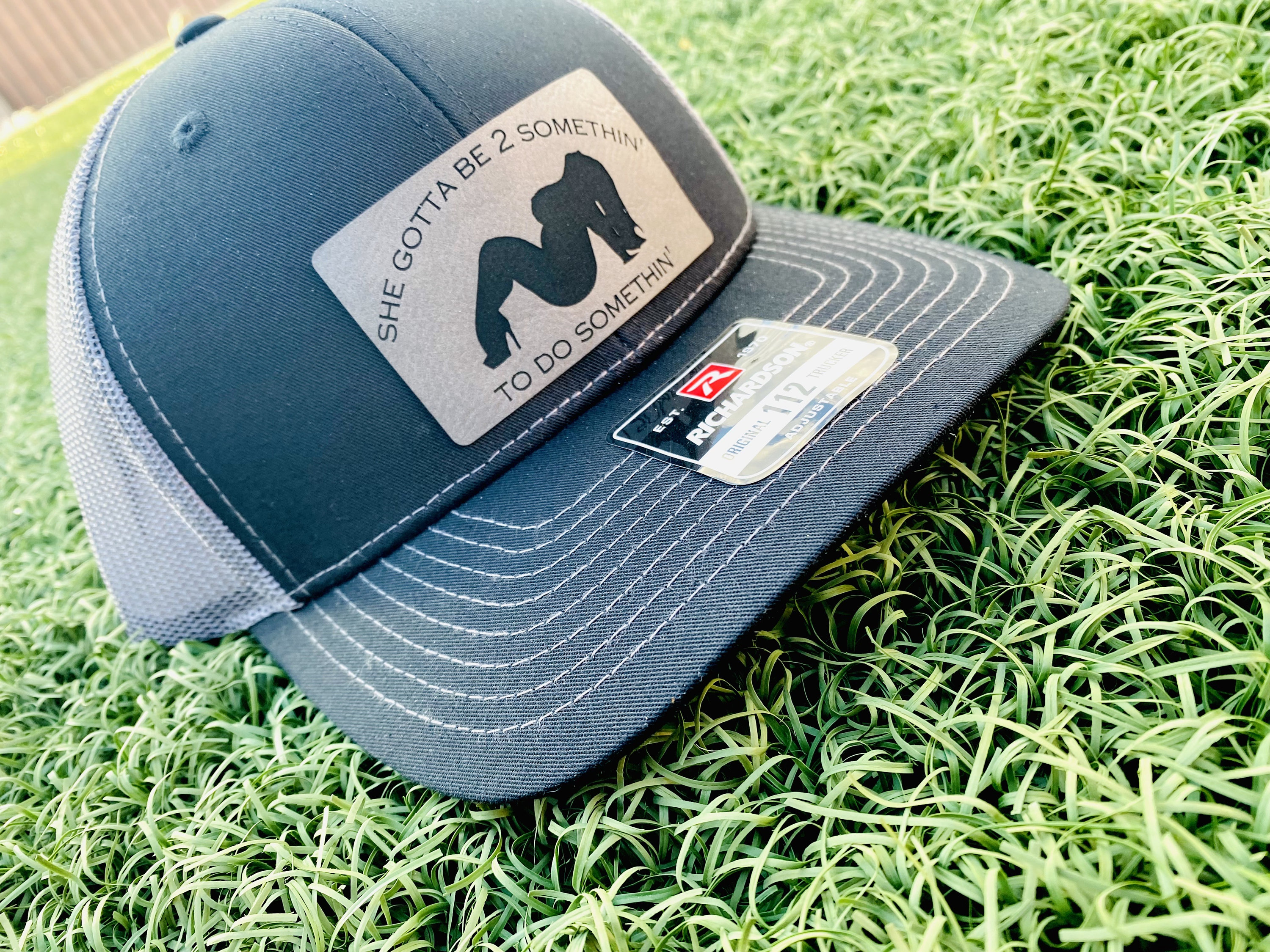 Dirty Humor Hats, Down With the Thickness Hat, Leather Patch Dirty Humor Hats, Down With the Thickness Hat, Leather Patch