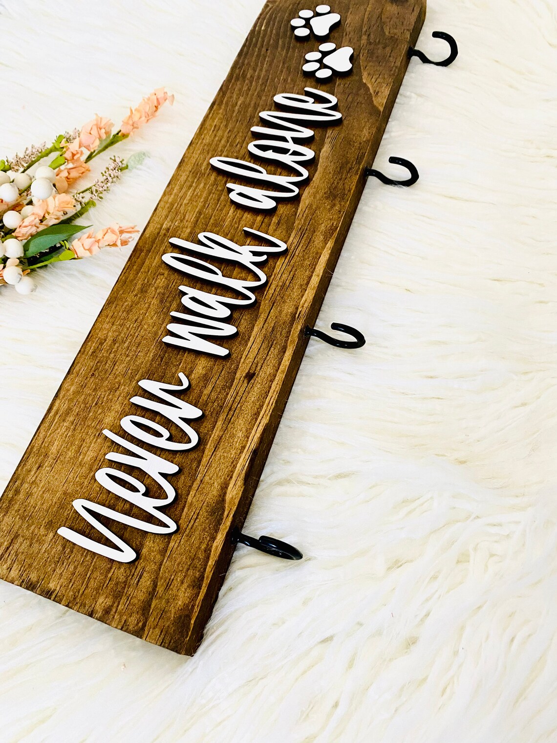 Never Walk Alone Dog Leash Holder Leash Hanger Dog Etsy