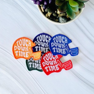 Game day patches, helmet patches, orange football patch, game day hat for women, football lover gift, patches for jackets