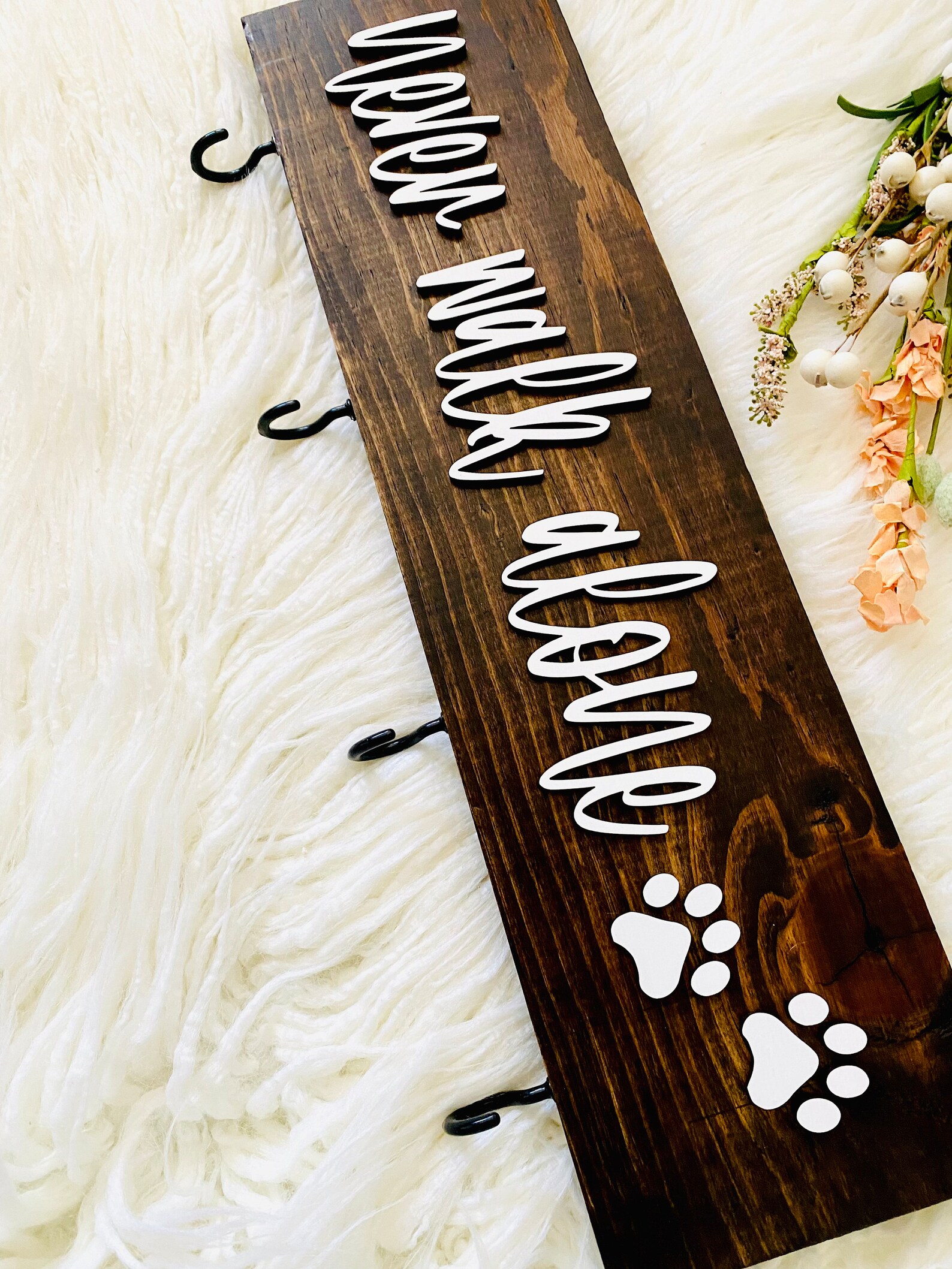 Never Walk Alone Dog Leash Holder Leash Hanger Dog Etsy