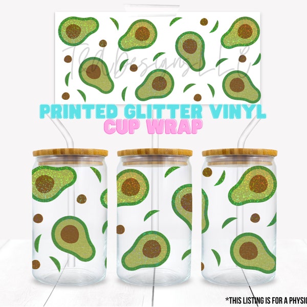 ready to use wrap, glass wraps ready to apply, glitter cup wrap, avocado sticker, vinyl cup wraps, glass cup wrap, wrap for cups