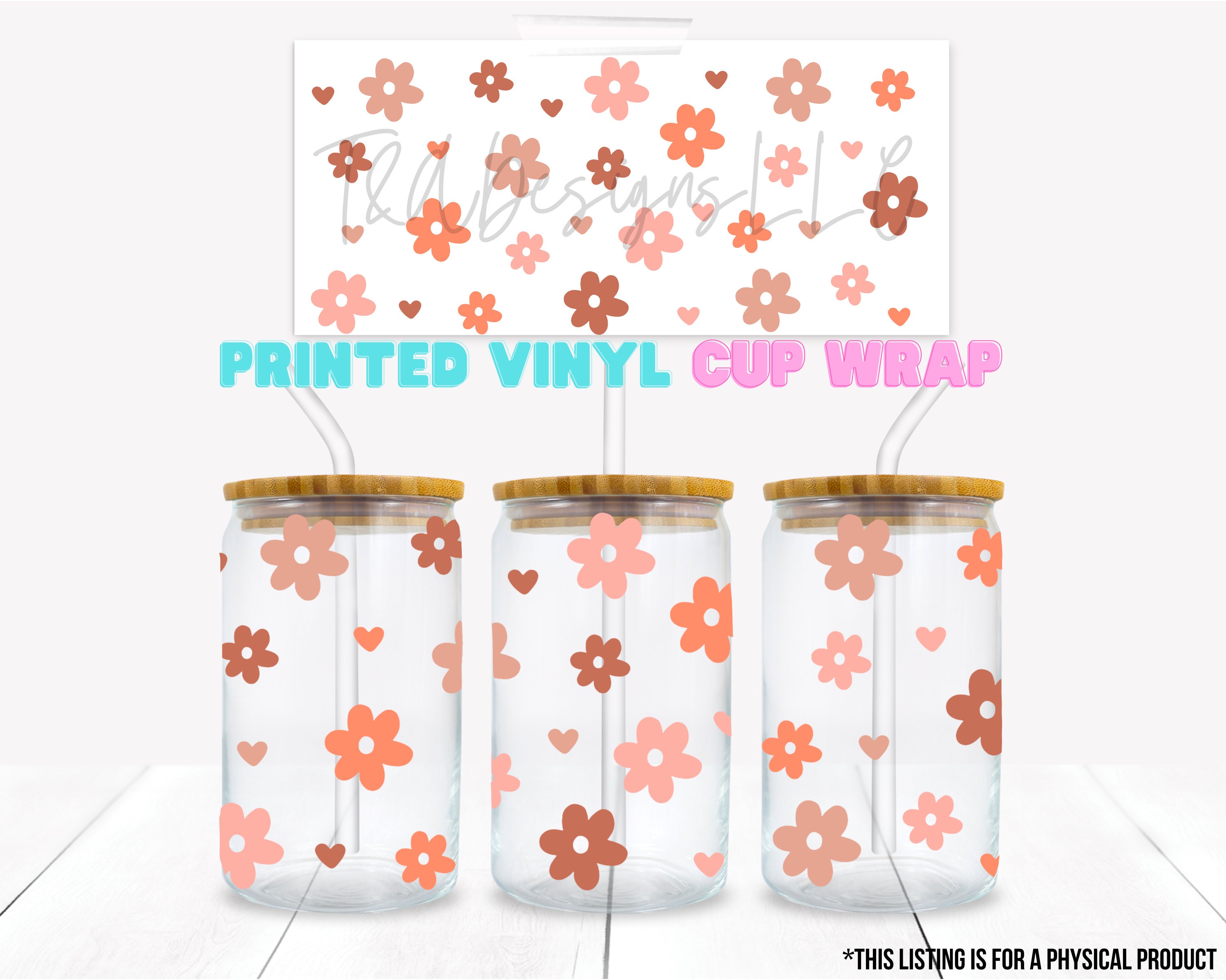 Cup Wraps Ready to Apply Cup Decal Cup Wrap Transfer Vinyl Etsy