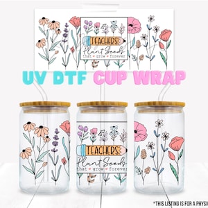 Teacher UV DTF Cup Wrap, Best Teacher Gift, Ready to Apply Uv Dtf