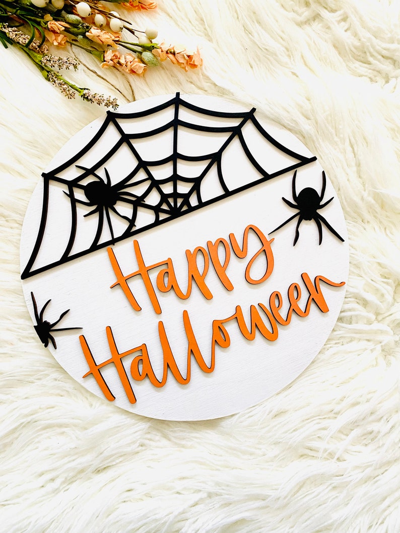 Halloween Door Sign Halloween Door Decor Spooky Decor Happy Etsy