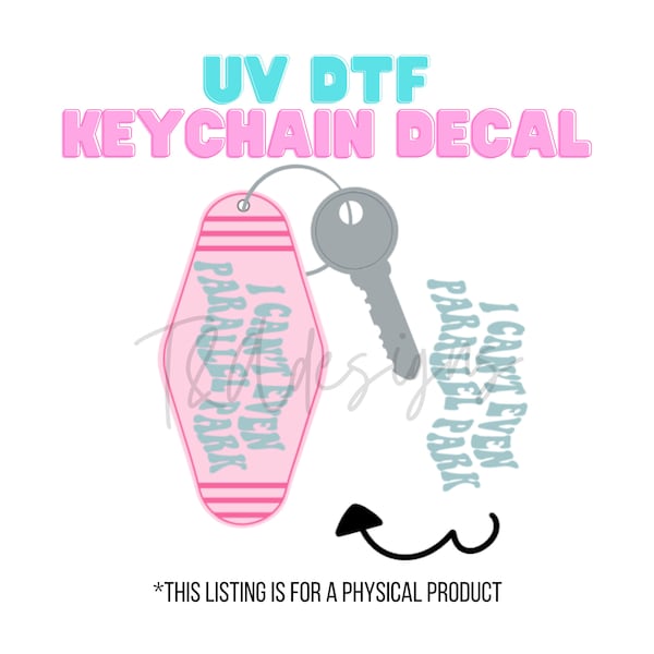 uv dtf transfers for keychains, uv dtf decals, motel keychain decals, hotel key stickers