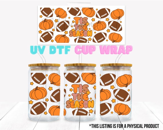 Football Uv Dtf Cup Wrap, Sports Cup Wrap, Football Uv Dtf Wraps, Ready to  Use Cup Wrap, Glass Can Stickers, Ready to Apply Decal 