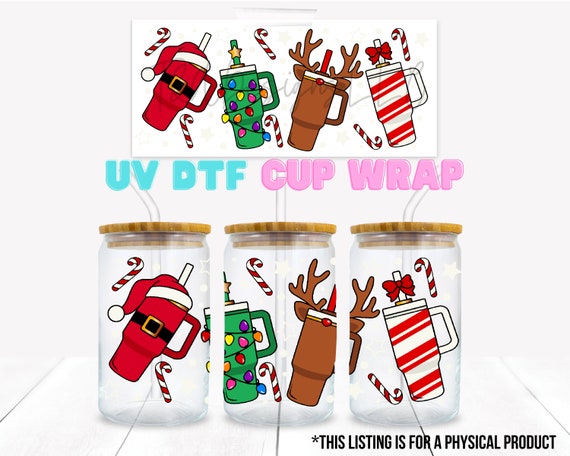 Christmas UV DTF Cup Wrap, Uv Dtf Decals, Ready to Use Wrap