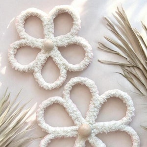 Neutral Nursery Decor | Cream Wall Flowers | Flower Decor For Girls Room | Neutral Flower Decor | Baby Shower Gift | Boho Nursery Decor