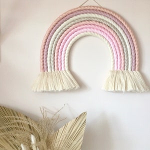 Extra Large Blush Pink Fibre Rainbow | Macrame Nursery Decor | Girls Boho Room Decor | Nursery Wall Hanging