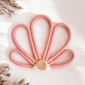 Pink Seashell | Rattan Fiber Wall Hanging | Boho Baby Decor | Bohemian Nursery | Nursery Wall Art | Baby Shower Gift | Gift For Baby