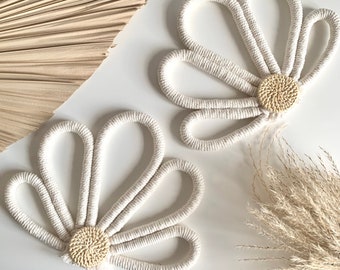 Macrame Sea Shell | Rattan Boho Home Decor | Neutral Nursery Decor