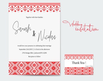 Traditional Wedding Invitation Printable, Digital File