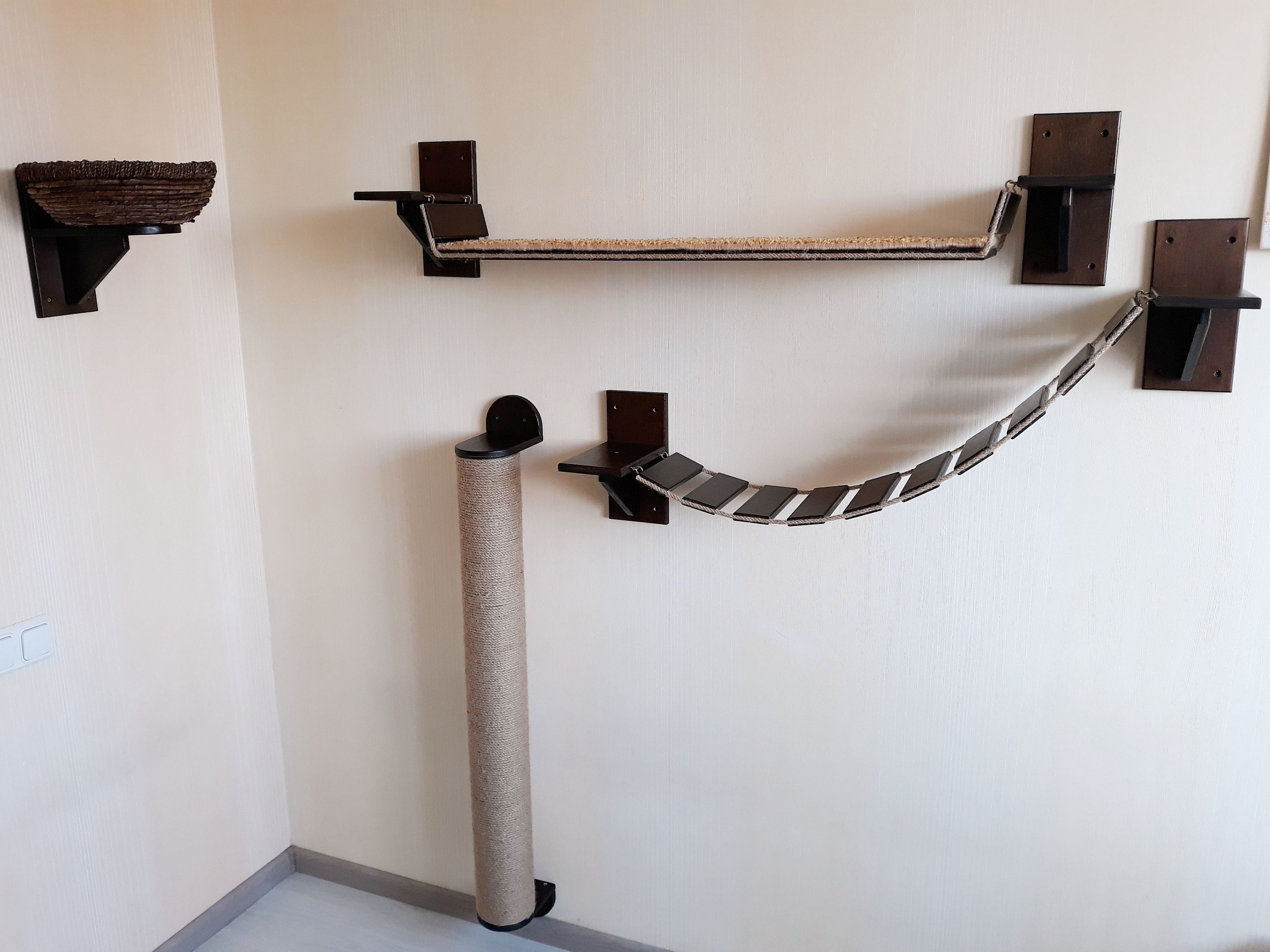 Cat shelves bridge Cat Bridge Cat wall furniture Cat shelves Etsy