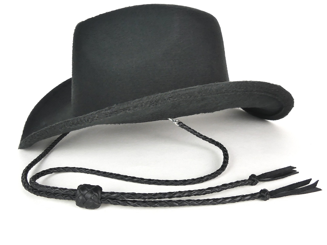 Black Leather Stampede Strings, Cowboy Hat Chin Strap, Custom Equestrian Gifts Etsy