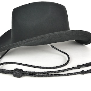Schwarze Leder Stampede Strings, Cowboy Hut Kinnband, individuelle Reiter Geschenke