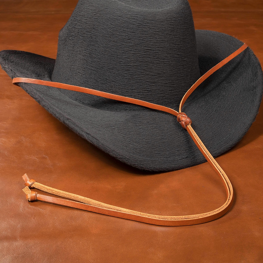 Leather Stampede String: Adjustable Cowboy Hat Chin Strap - Etsy