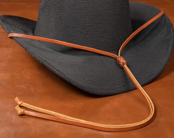 Leather Stampede String: Adjustable Cowboy Hat Chin Strap