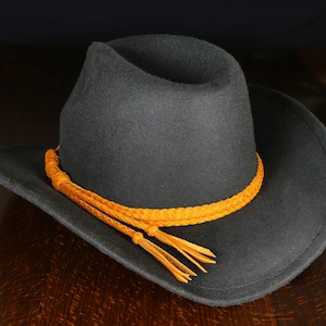 Cowboy Hutband aus Leder, Westernhutband orange Bild 6