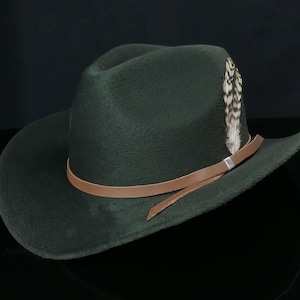 Custom brown leather fedora hat bands for women and men