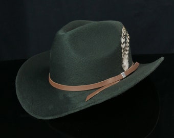 Op maat gemaakte bruine leren fedora-hoedenbanden voor dames en heren