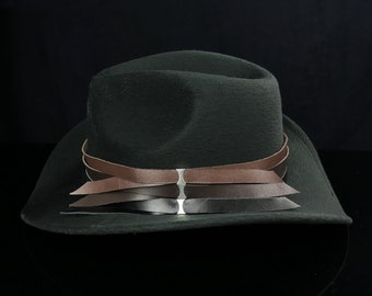 Individuelles Italienisches Leder-Hutband: Verstellbares Fedora im Western-Stil