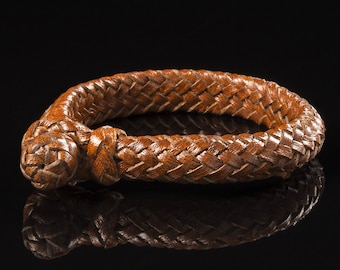 16 Strand Braided Leather Bracelet, Rugged Western Cuff, Handmade Wristband Him