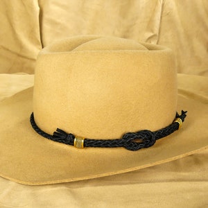 Hand-braided leather cowboy hat band, western hat bands for women