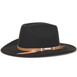 Whiskey Brown Leather Hat Band Bar